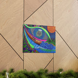 Look Eye Mountains Blues Trippy Pattern Sacred Geometry Canvas Wall Art Gallery Wrap