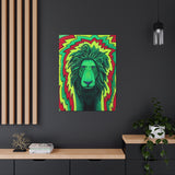 Rasta Lion Reggae Wall Art Canvas Gallery Wrap Print Green Yellow Red Eclectic Home Decor