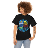 Time to Clean Huntington Beach T Shirt Heavy Thick Cotton Durable Long Oil Spill Clean Up Design - Dark Colors