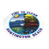 Time to Clean Huntington Beach Oil Spill Design Round Vinyl Stickers