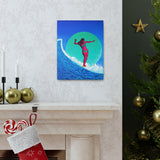 Pink Surfer Girl Canvas Gallery Wrap