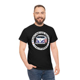 Huntington Beach Patriotic Bus Heavy Cotton Unisex T Shirt