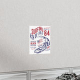 84 Surfing 4th of July Championship Huntington Beach Patriotic Premium Matte Poster