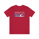 Red White and Blue Huntington Beach Wave Super Soft Unisex T Shirt