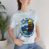 Time to Clean Huntington Beach T Shirt Light Super Soft Cotton Oil Spill Clean Up Design - Light Colors