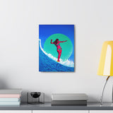 Pink Surfer Girl Canvas Gallery Wrap