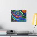 Look Eye Mountains Blues Trippy Pattern Sacred Geometry Canvas Wall Art Gallery Wrap