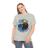 Time to Clean Huntington Beach T Shirt Heavy Thick Cotton Durable Long Oil Spill Clean Up Design - Light Colors