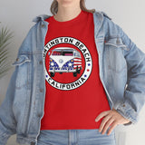 Huntington Beach Patriotic Bus Heavy Cotton Unisex T Shirt
