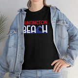 Red White and Blue Huntington Beach Wave Heavy Cotton Unisex T Shirt