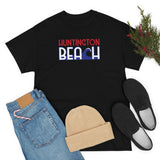 Red White and Blue Huntington Beach Wave Heavy Cotton Unisex T Shirt