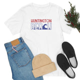 Red White and Blue Huntington Beach Wave Super Soft Unisex T Shirt