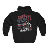 84 Surfing 4th of July Championship Patriotic Unisex Full Zip Hooded Sweatshirt