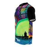 Huntington Beach Trippy Pier All Over Print T Shirt -  Psychedelic clothes, Raver clothing Sacred Geometry