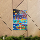 Thoth and Isis - Egyptian Hermetic Visionary Art Canvas Gallery Wrap
