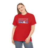 Red White and Blue Huntington Beach Wave Heavy Cotton Unisex T Shirt