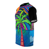 Palm Tree Wave Trippy All Over Print T Shirt -  Psychedelic clothes, Raver, Sun, Visionary gifts