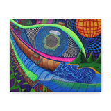 Look Eye Mountains Blues Trippy Pattern Sacred Geometry Canvas Wall Art Gallery Wrap