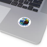 Time to Clean Huntington Beach Oil Spill Design Round Vinyl Stickers