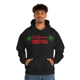 California Christmas Palm Tree Unisex Heavy Hooded Sweatshirt