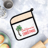 California Christmas Pot Holder with Pocket