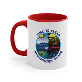 Time to Clean Huntington Beach Oil Spill Design Accent Coffee Mug, 11oz