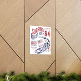 84 Surfing 4th of July Championship Huntington Beach Patriotic Premium Matte Poster