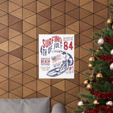 84 Surfing 4th of July Championship Huntington Beach Patriotic Premium Matte Poster