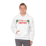 California Christmas Palm Tree Unisex Heavy Hooded Sweatshirt