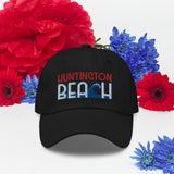 Huntington Beach Wave Patriotic Red White & Blue Dad Hat