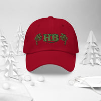 Green HB and Palm Trees with Christmas Lights Soft Dad hat