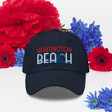 Huntington Beach Wave Patriotic Red White & Blue Dad Hat