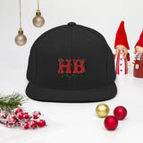 HB in Christmas Lights Flat Brim Snapback Hat