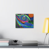 Look Eye Mountains Blues Trippy Pattern Sacred Geometry Canvas Wall Art Gallery Wrap