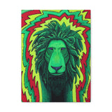 Rasta Lion Reggae Wall Art Canvas Gallery Wrap Print Green Yellow Red Eclectic Home Decor