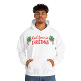 California Christmas Palm Tree Unisex Heavy Hooded Sweatshirt