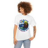 Time to Clean Huntington Beach T Shirt Heavy Thick Cotton Durable Long Oil Spill Clean Up Design - Light Colors