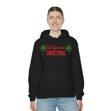 California Christmas Palm Tree Unisex Heavy Hooded Sweatshirt