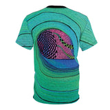 Green Trippy Wave psychedelic All Over Print T Shirt Perfect Wave gift for surfers ocean lovers