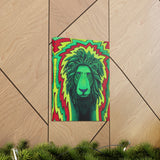 Rasta Lion Reggae Wall Art Canvas Gallery Wrap Print Green Yellow Red Eclectic Home Decor