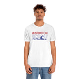 Red White and Blue Huntington Beach Wave Super Soft Unisex T Shirt