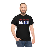 Red White and Blue Huntington Beach Wave Heavy Cotton Unisex T Shirt