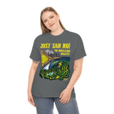 Just San No - T Shirt Heavy Thick Cotton Durable Long NO NUKES environmental anti-nuclear San Onofre State Beach Clemente