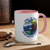 Time to Clean Huntington Beach Oil Spill Design Accent Coffee Mug, 11oz