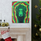 Rasta Lion Reggae Wall Art Canvas Gallery Wrap Print Green Yellow Red Eclectic Home Decor