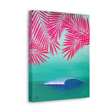 Pink Palms and Wave - Canvas Gallery Wrap
