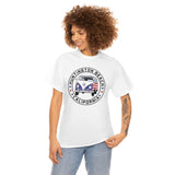 Huntington Beach Patriotic Bus Heavy Cotton Unisex T Shirt