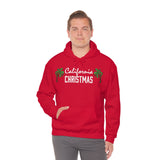 California Christmas Palm Tree Unisex Heavy Hooded Sweatshirt