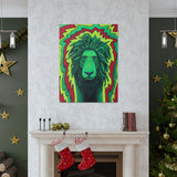 Rasta Lion Reggae Wall Art Canvas Gallery Wrap Print Green Yellow Red Eclectic Home Decor