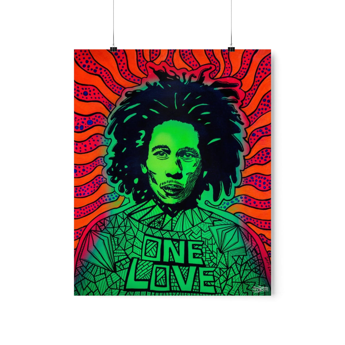 Bob Marley One Love Reggae Poster - Reggae Music, Rasta, Irie